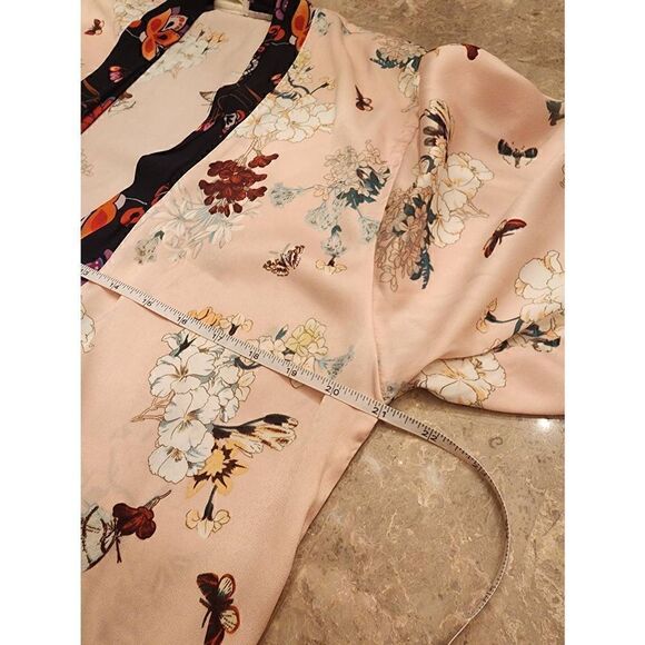 Anthropologie Floreat romantic boho kimono style duster cardigan  size pink - Picture 8 of 11